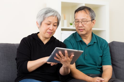 Couple reviewing their retirement options together