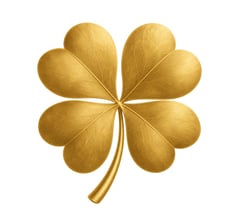 Gold four-leaf clover representing the four main components of disability insurance coverage